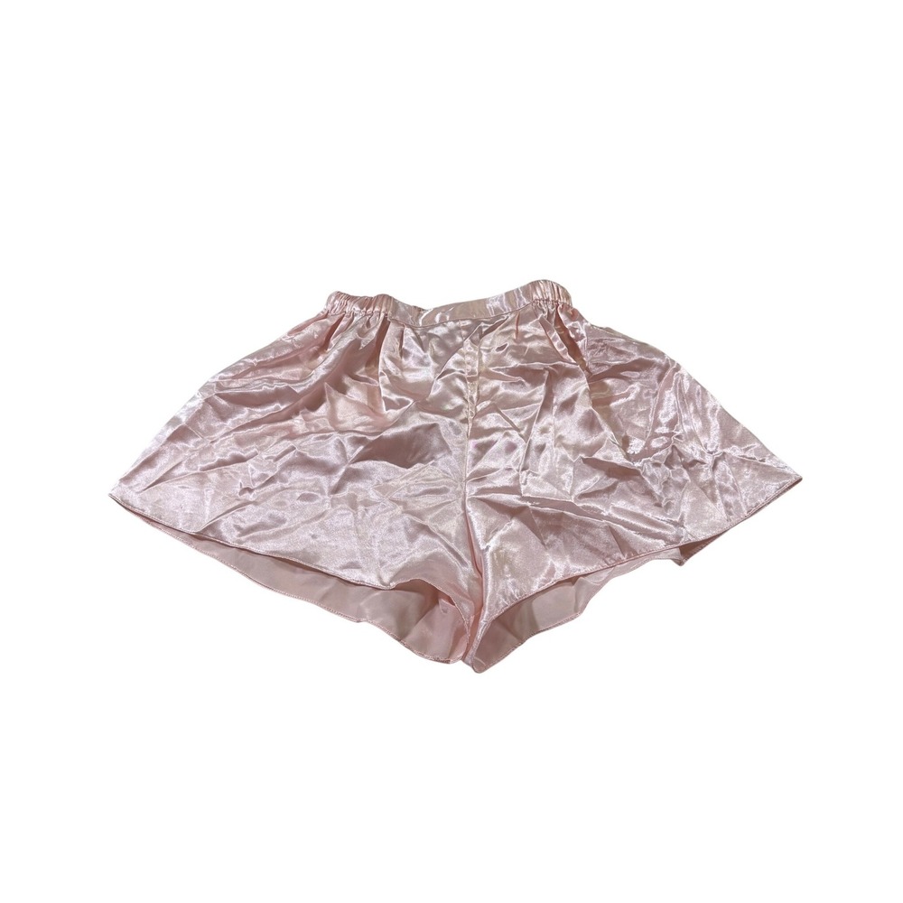 Gold Label Victoria's Secret Pajama Shorts S Pink Satin Vintage Loungewear Sexy